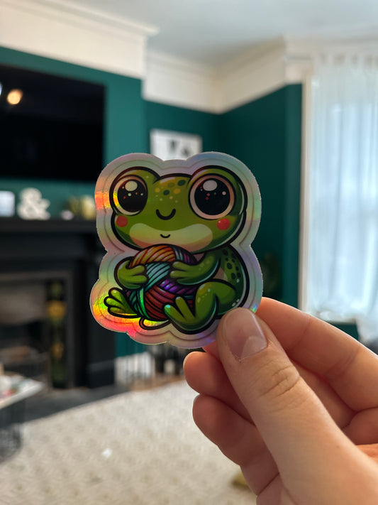 ribbit crafty frog vinyl sticker